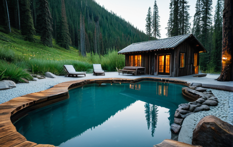 Prompt 1: Rustic Serenity in Natural Hot Springs**
