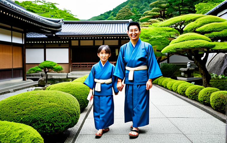 **

"A family (mother, father, two children) in matching, modest yukata robes, walking through a beautifully landscaped Japanese garden at an Onsen resort, fully clothed, appropriate attire, safe for work. Background features traditional Japanese architecture, stone lanterns, and lush greenery. Perfect anatomy, natural proportions, well-formed hands, proper finger count, professional photography, high quality, family-friendly."

**