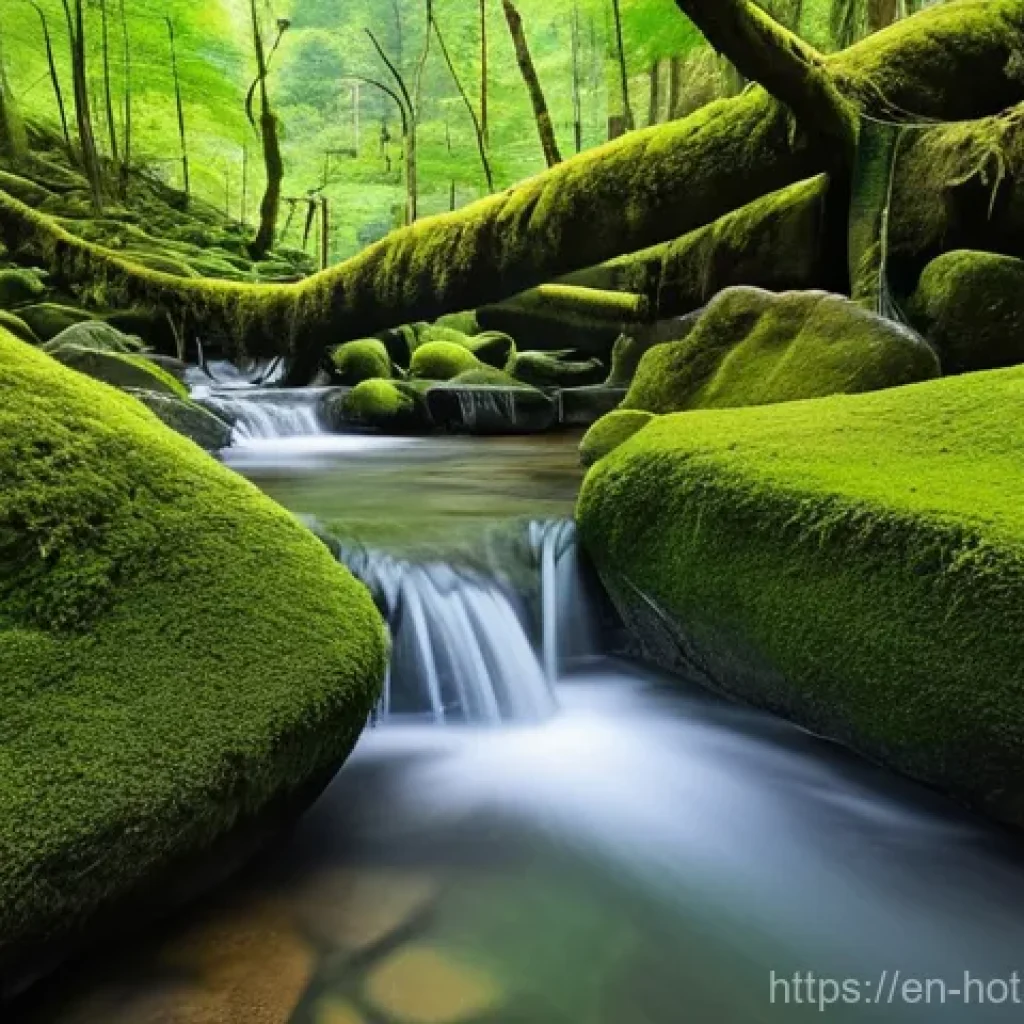 온천과 아로마 테라피 - **"A serene, natural hot spring nestled within a lush, misty forest at dawn. The warm, mineral-rich ...
