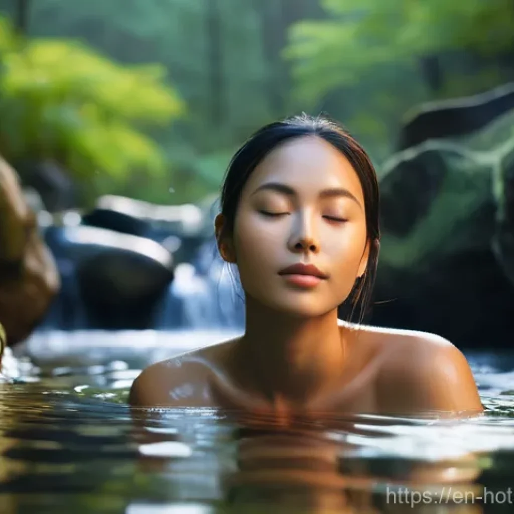 온천과 수면 패턴 - **Natural Hot Spring Serenity**
"A serene and cinematic photograph of an individual deeply relax...