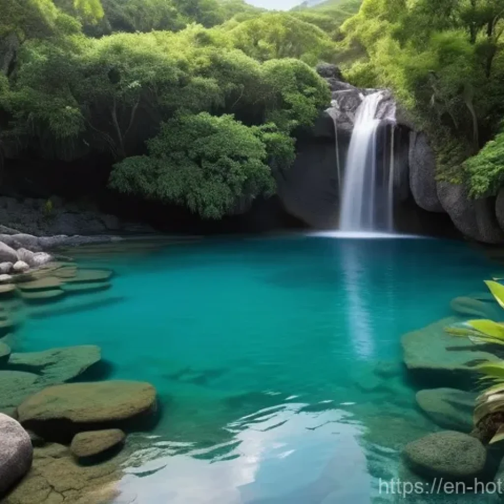 온천 여행 팁 - **Prompt:** "A serene and inviting natural hot spring nestled in a stunning, untouched landscape, po...