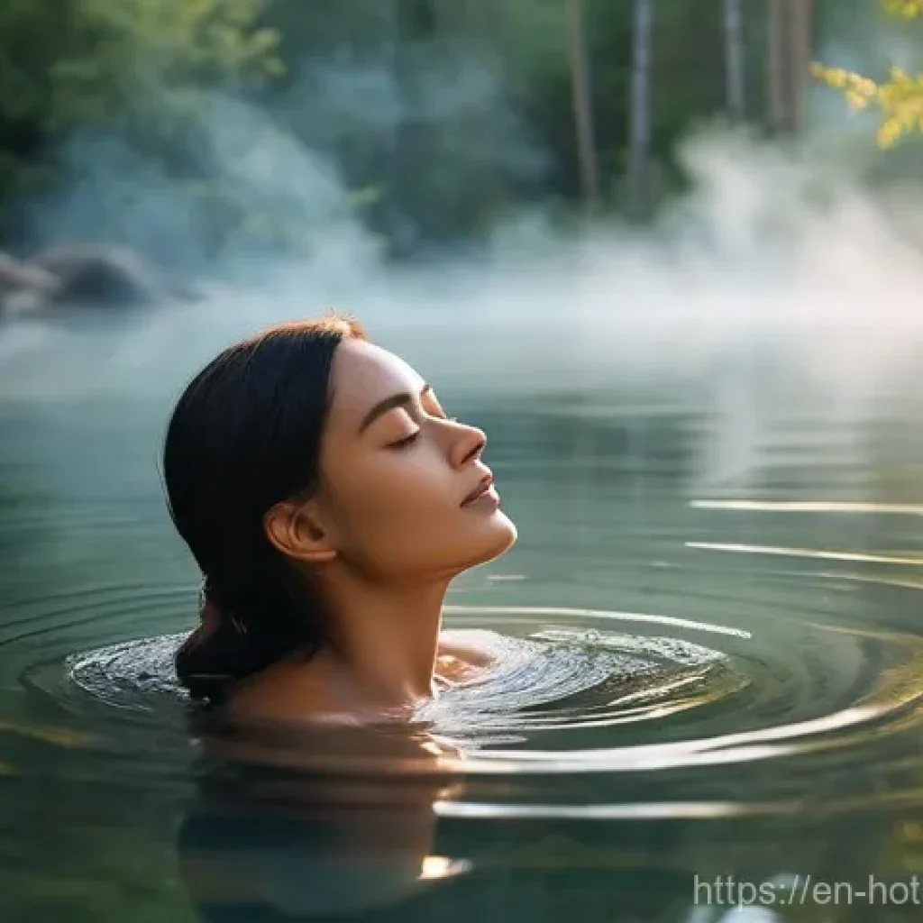 핫스프링의 장점과 단점 - **Prompt 1: Therapeutic Warmth and Serenity**
    "A person, visibly relaxed and serene, soaking in ...