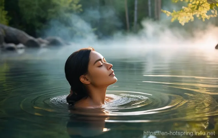 핫스프링의 장점과 단점 - **Prompt 1: Therapeutic Warmth and Serenity**
    "A person, visibly relaxed and serene, soaking in ...