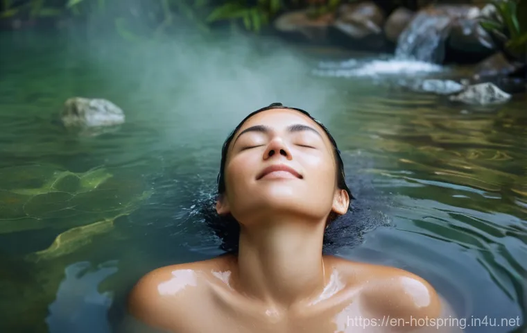 해외 온천 여행 - **Prompt:** A serene and traditional Japanese outdoor onsen (rotemburo) nestled within a meticulousl...