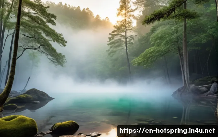 핫스프링에서 즐길 수 있는 체험 - **Subject:** A serene outdoor hot spring scene at dawn.
**Prompt:** "A breathtaking view of a n...